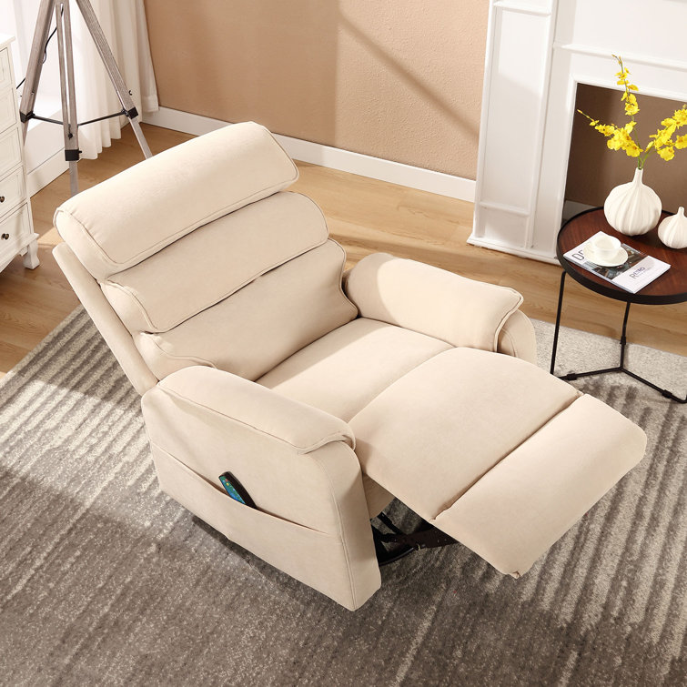 Swivel rocker recliner chair with massager and heat